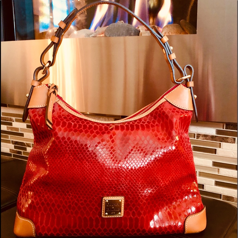 Dooney & Bourke python embossed leather handbag